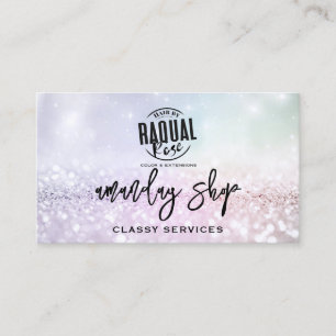 QR Code Logo Online Shop Elegant Glitter Business Card