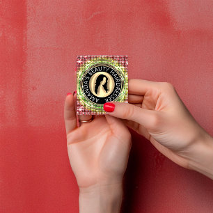 QR Code Logo Online Shop Frame Holographic Square Business Card