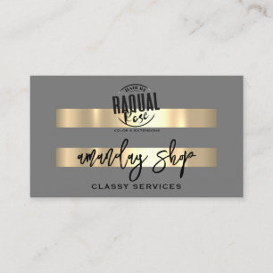 QR Code Logo Online Shop Gold Grey Professional Business Card