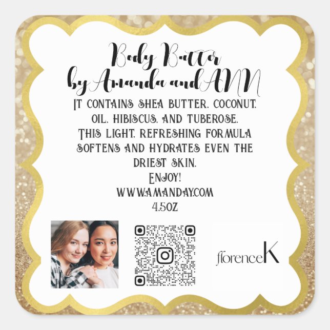 QR CODE LOGO PHOTO PRODUCT DESCRIPTION SHOP Framed Square Sticker (Front)