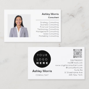 QR Code Logo Photo Professional Corporate Business Card
