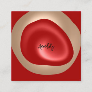 QR Code Logo Red Abstract Blush Minimalism Square Business Card