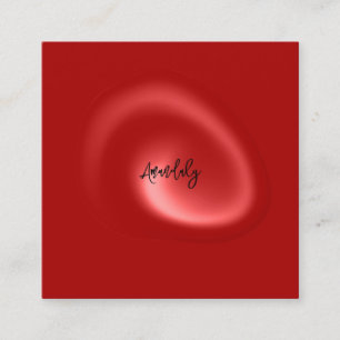 QR Code Logo Red Abstract Modern Minimalism Square Business Card