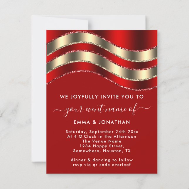 QR Code Logo  Red Gold Christmas Holidays  (Front)