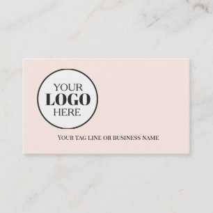 QR Code Logo Simple Soft Pink Business Card