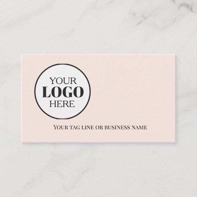QR Code Logo Simple Soft Pink Business Card (Front)
