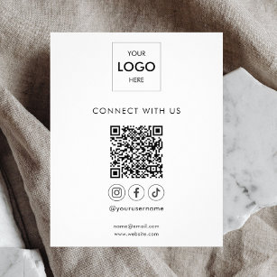 QR Code Logo Social Media Business Flyer