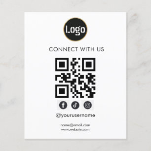 QR Code Logo Social Media Business Flyer