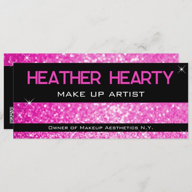 QR Code Luxury Hot Pink Girl Neon Gift Certificate (Front/Back)