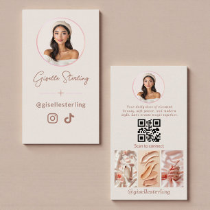QR Code Luxury Modern Social Media Influencer Business Card