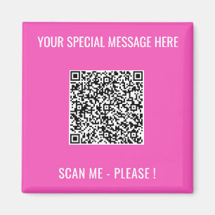 QR Code Magnet with Custom Text - Choose Colour