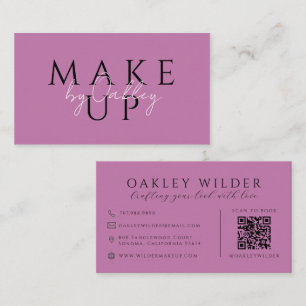 QR Code Makeup Artist Lilac Business Card