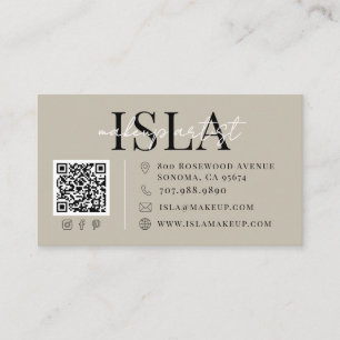 QR Code Makeup Artist Neutral Business Card