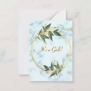 QR Code Marble Gold Baby Girl Shower Invitations