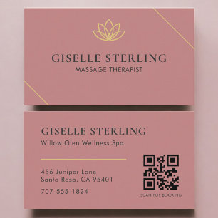 QR Code Massage Therapist Business Card