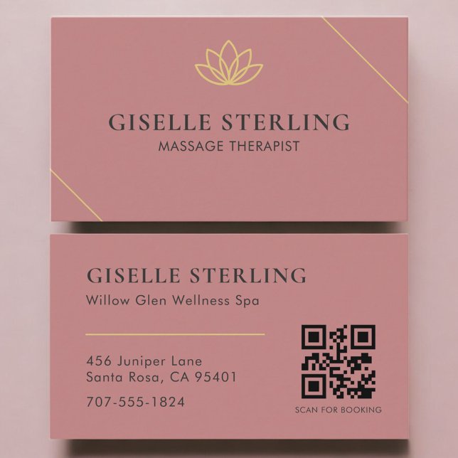 QR Code Massage Therapist Business Card (Creator Uploaded)