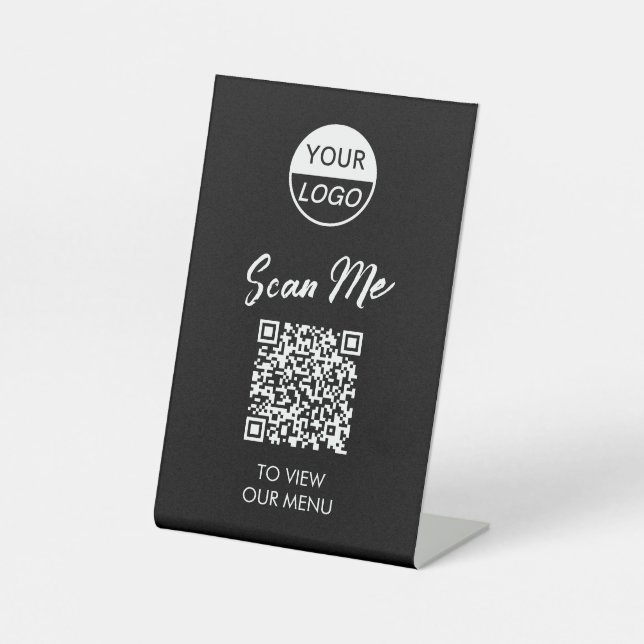 QR Code Menu | Classic Contactless Pedestal Sign (Front)
