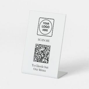QR Code Menu Custom Contactless Business Display Pedestal Sign