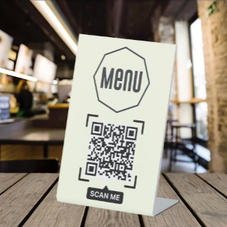 QR Code Menu for Restaurants touchless Modern Pedestal Sign