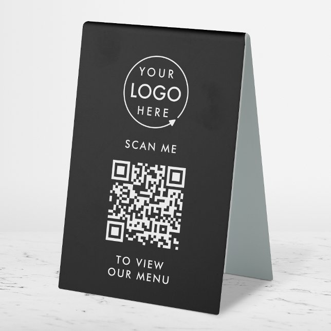 QR Code Menu | Logo Black Contactless Modern (Creator Uploaded)