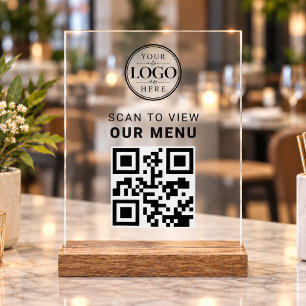 QR Code Menu Tabletop Display