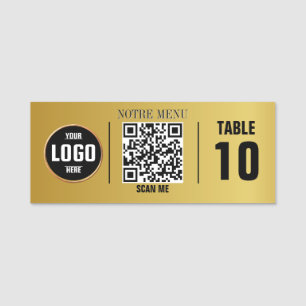 QR Code Menus - Custom Engraved Plate Durable Name Tag