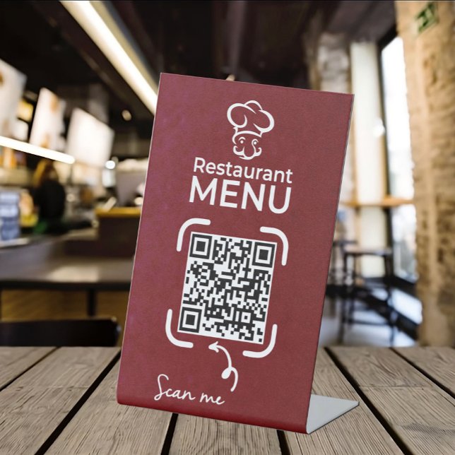 QR Code Menus for Restaurants touchless Modern Pedestal Sign (Creator Uploaded)