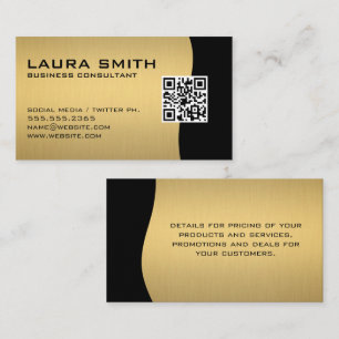 QR Code / Metallic Gold Business Card