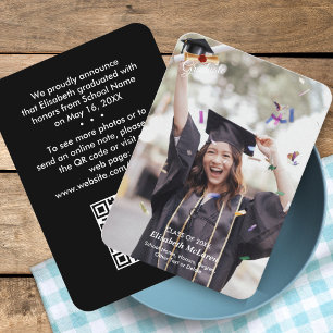 QR Code Mini Graduation Photo Announcement Insert