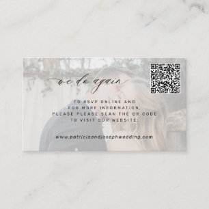 QR CODE minimal photo we do again wedding Enclosure Card