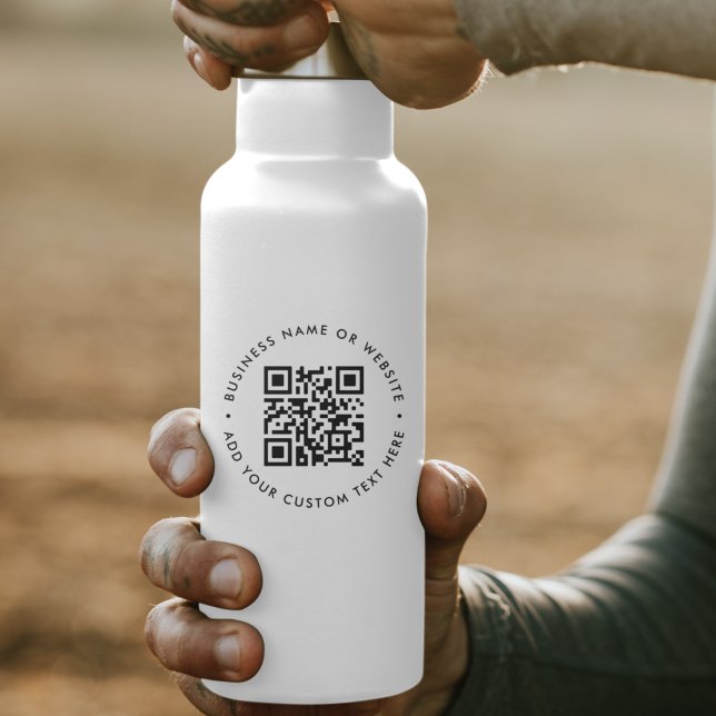 QR Code Minimal Professional Branded Water Bottle (Creator Uploaded)