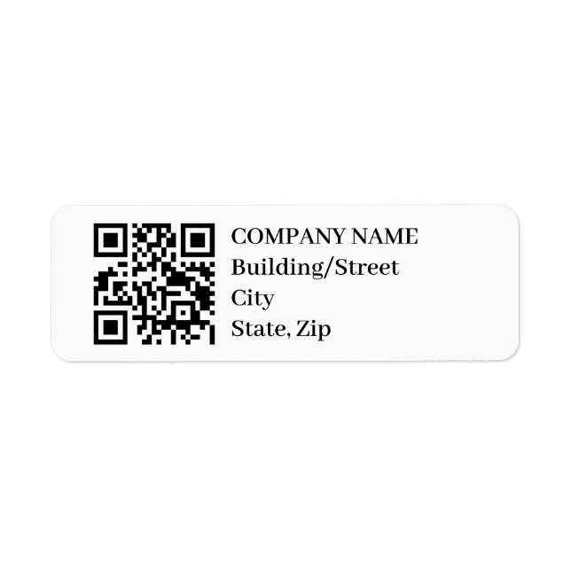 QR Code Minimal Return Address (Front)