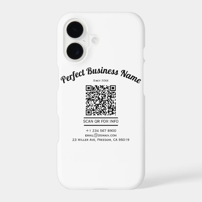 QR Code Minimalist Black And White Simple Clear (Back)