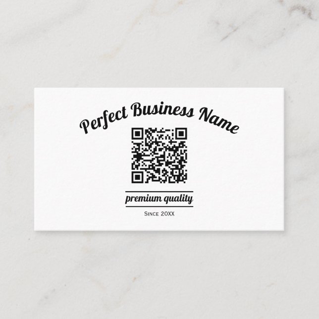 QR Code Minimalist Black And White Simple Clear Business Card (Front)