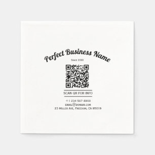 QR Code Minimalist Black And White Simple Clear Napkin