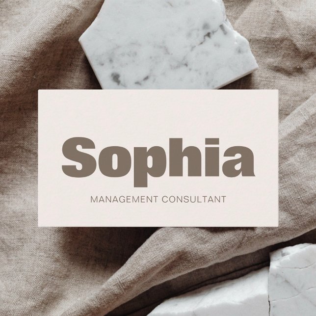 QR Code Minimalist Bold Light Beige Business Card (Creator Uploaded)