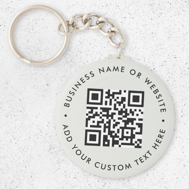 QR Code | Minimalist Clean Simple Grey Budget Key Ring (Creator Uploaded)