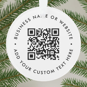 QR Code Minimalist Clean Simple White Budget Ornament