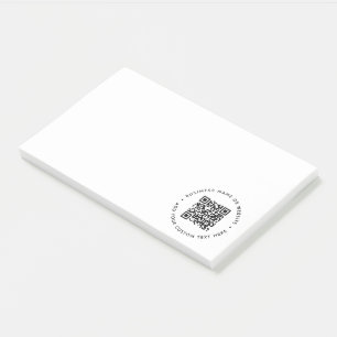 QR Code Minimalist Clean Simple White Business Post-it Notes