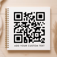 QR Code Minimalist Clean Simple White Custom Text
