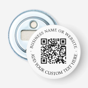 QR Code Minimalist Clean Simple White Scan Me Bottle Opener