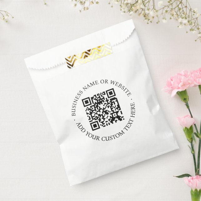 QR Code | Minimalist Clean Simple White Scan Me Favour Bags (Sealed)