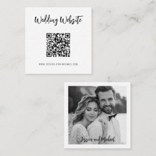 💍QR code Minimalist Elegant wedding website Enclosure Card