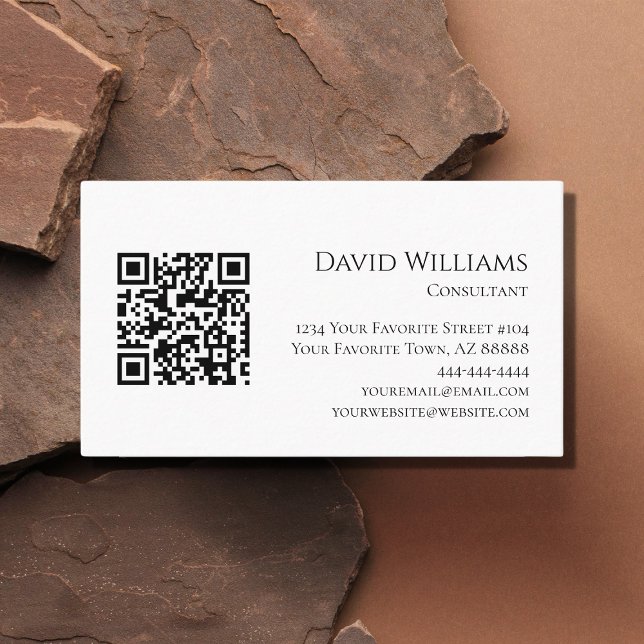 QR code Minimalist Modern Black White   Business Card (Creator Uploaded)