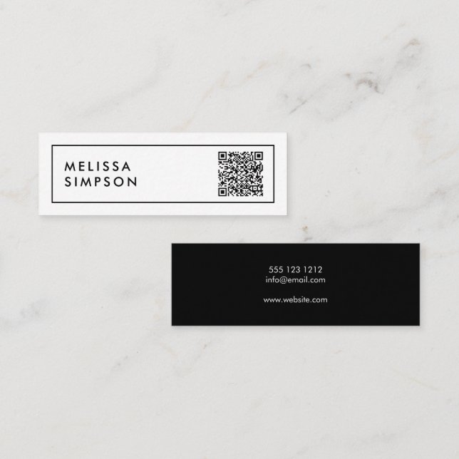 QR Code Minimalist Professional Mini Business Card (Front/Back)