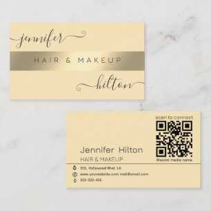 Qr code Minimalist professional modern gold foil Business Card