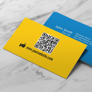 QR Code Minimalist Promotional Business Card