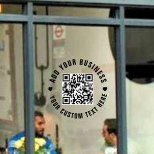 QR Code Minimalist Simple Business Scannable Win Window Cling