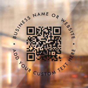 QR Code   Minimalist Simple Business Scannable Window Cling