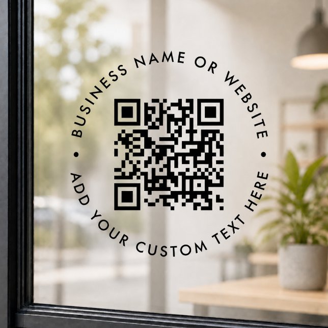 QR Code | Minimalist Simple Business Scannable Window Cling (    Custom QR window cling for storefronts, salons, cafes, and smart business signage)